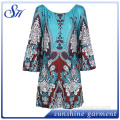 Blue Milk Silk Long Sleeves Sexy Elegant Ladies Girls Party Dresses